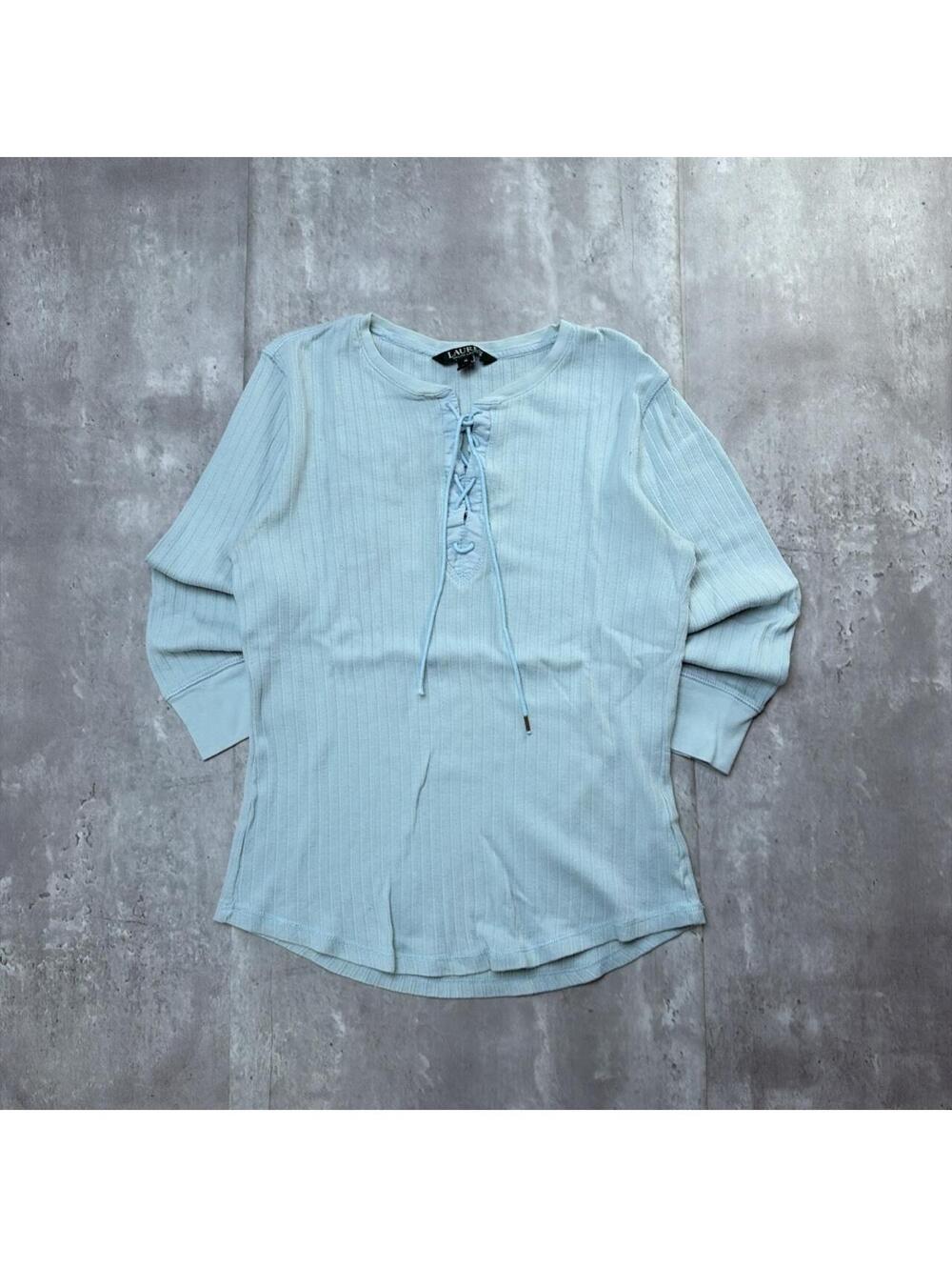 Y2K Ralph Lauren Grunge Gothic Long Sleeve Lace Up Shirt